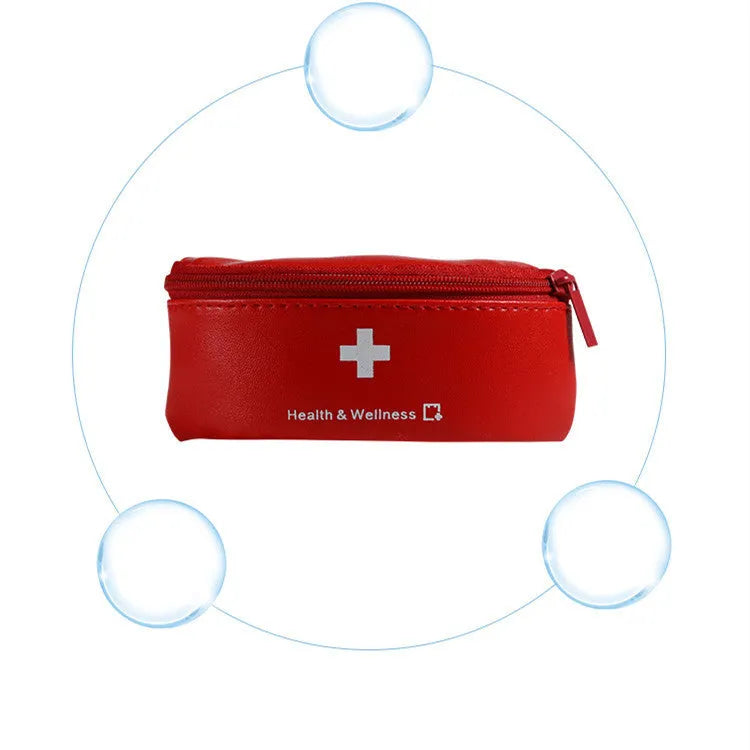 Outdoor mini portable TPU medical bag with printed letter pattern, medium oval shape, zipper closure, in multiple colours.