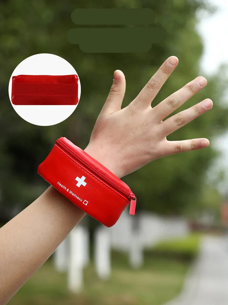 Outdoor mini portable TPU medical bag with printed letter pattern, medium oval shape, zipper closure, in multiple colours.