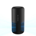 Desktop air purifier with smart display and touch control in black and white, USB powered