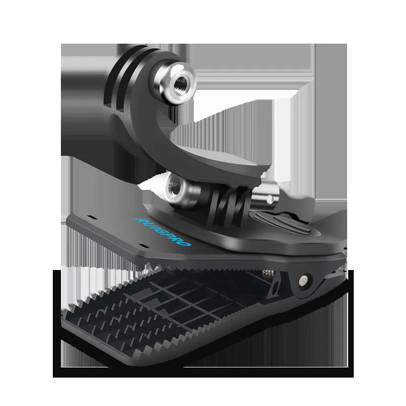 360-degree rotating aluminium alloy backpack clip mount for GoPro and action cameras