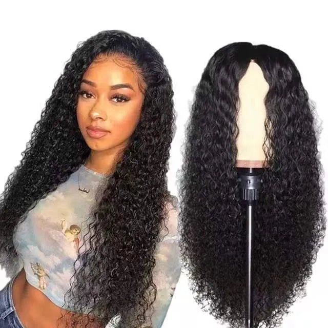 Front lace long curly chemical fibre wig, Cassia/Kani Karen hair, party hairstyle with fluffy curls