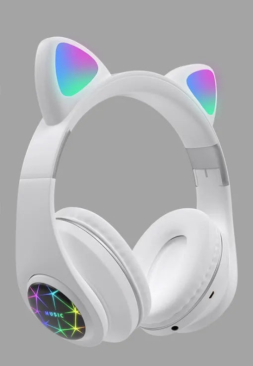 Cute cat ear Bluetooth wireless headphones in various colours with head-mounted design