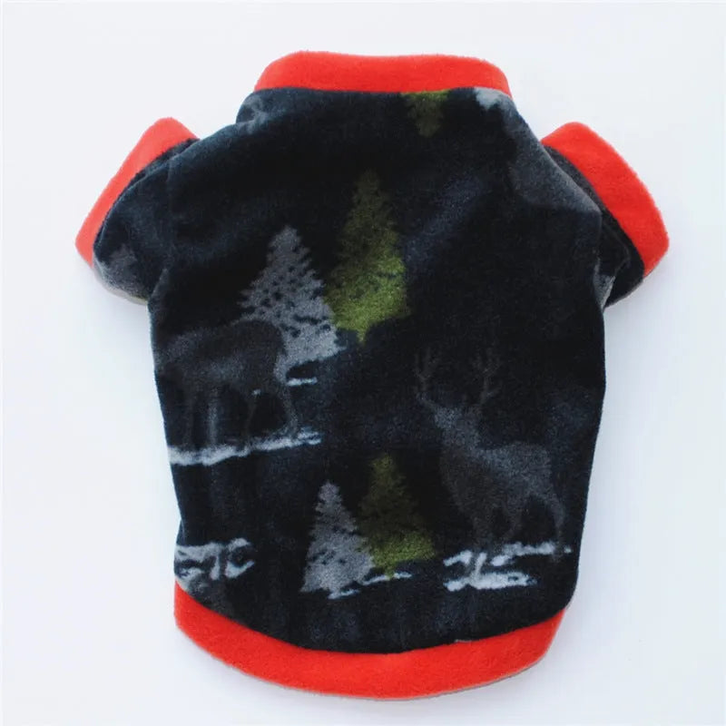 Christmas pet costume in fleece and cotton, available in multiple styles and sizes for small dogs and cats