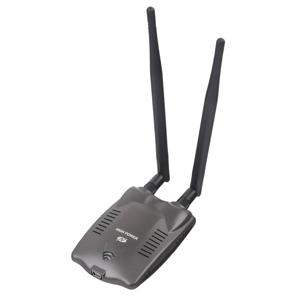 Black USB Wi-Fi adapter with 3070L chipset, 300Mbps, 802.11n wireless network card for desktop or laptop.
