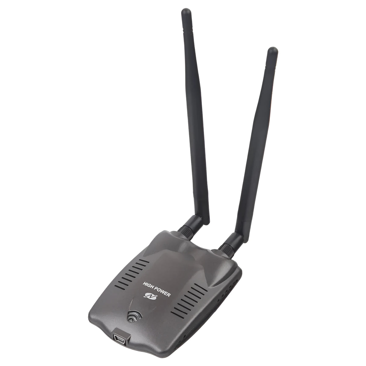 Black USB Wi-Fi adapter with 3070L chipset, 300Mbps, 802.11n wireless network card for desktop or laptop.