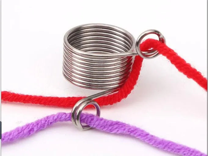 Knitting wire guide accessory in large 2cm or small 1.5cm diameter for holding yarn during knitting and crochet