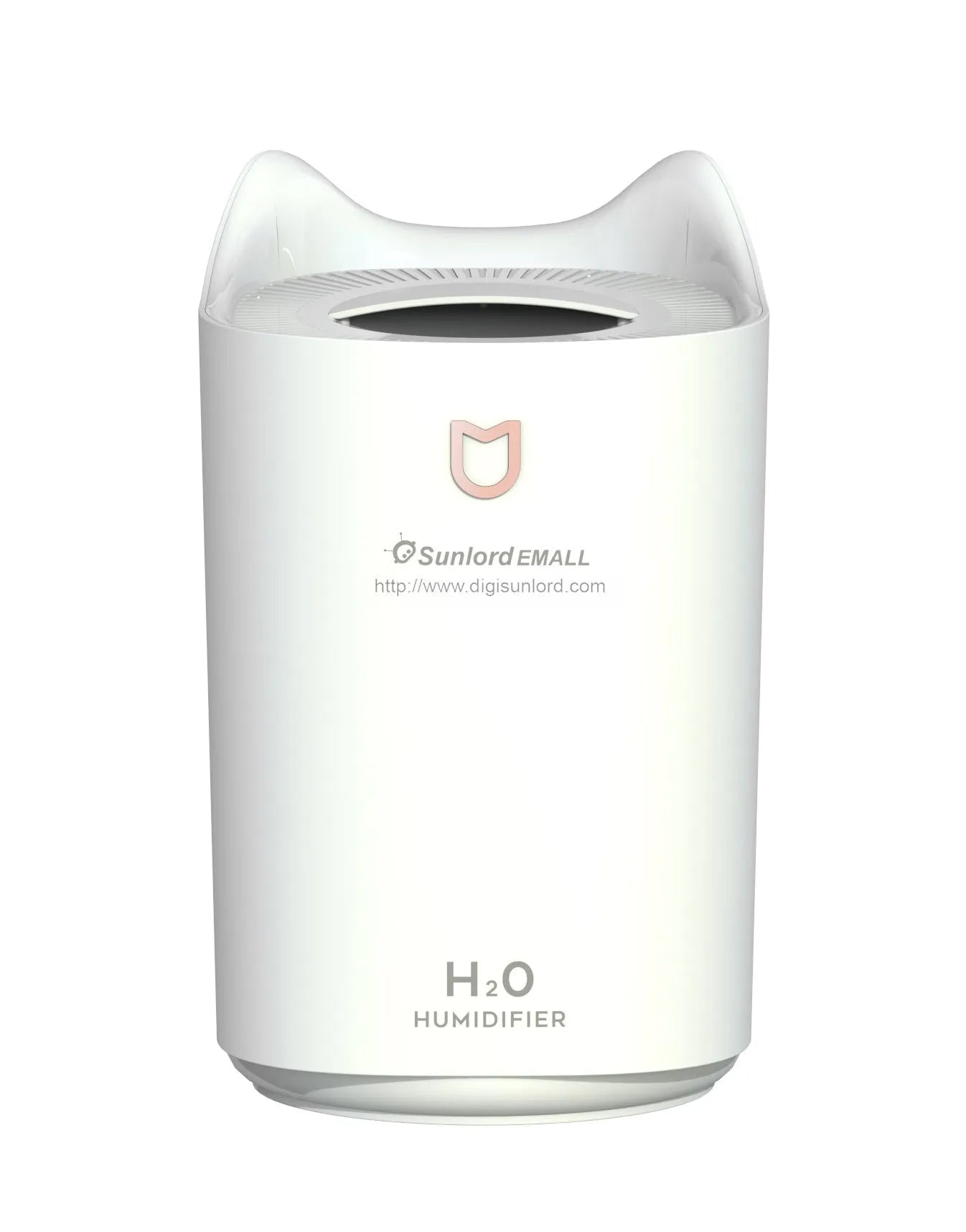 Coral Pink and Glacier White double spray USB humidifier and aroma diffuser with large water tank.