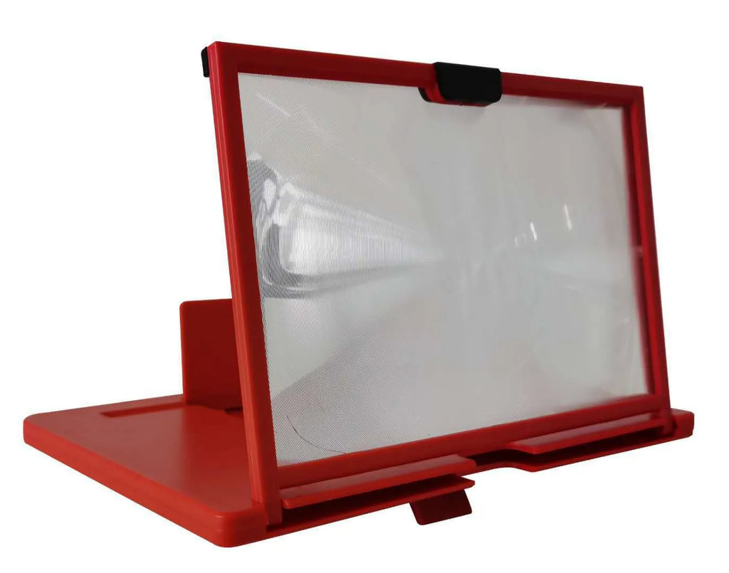Desktop mobile phone screen magnifier holder bracket with anti-blue light magnifying screen in black colour