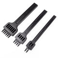 Wuta manual leather hole punching tool with black plate showing 4mm spaced teeth configurations