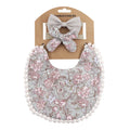 Linen cotton double-sided baby bib with solid colour and printed pattern options DP021 series