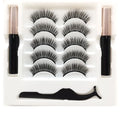 Magnetic false eyelashes and eyeliner set with five pairs of reusable mink lashes