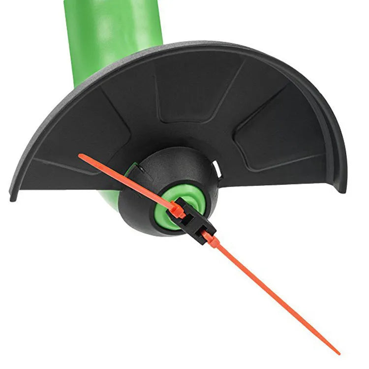 Mini cordless electric lawn mower with plastic body, 37 x 60 mm, 0.5 kg, for garden and orchard grass cutting.
