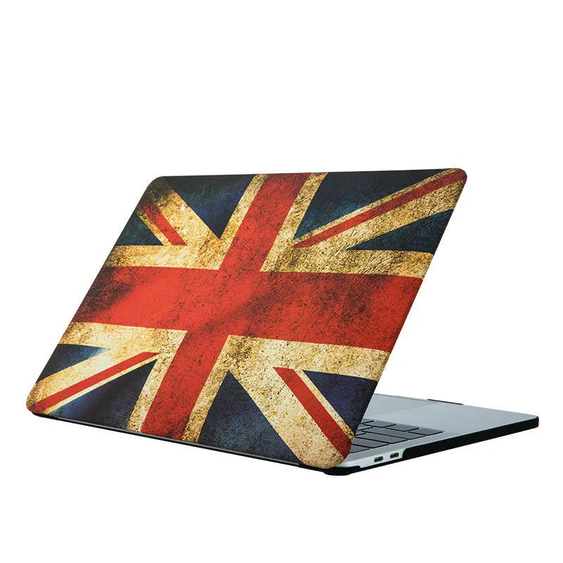 Frosted painted marble protective shell for MacBook Air 13 and Pro models in blue marble pattern