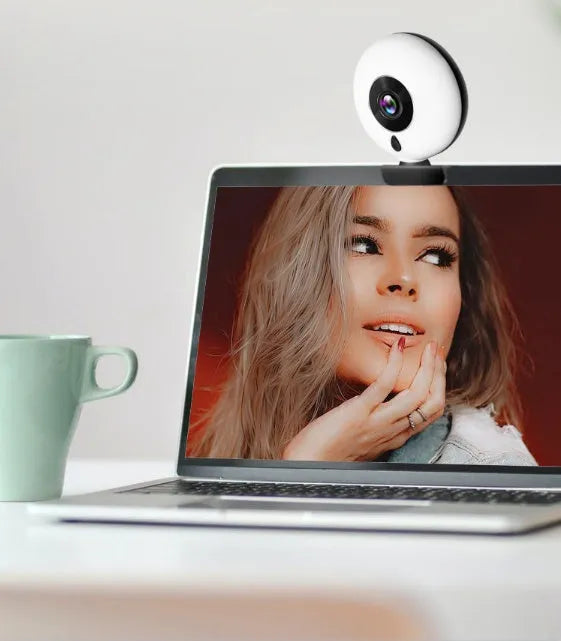 Black 2K drive-free USB webcam with 12mm focal length for PC live streaming and video conferencing