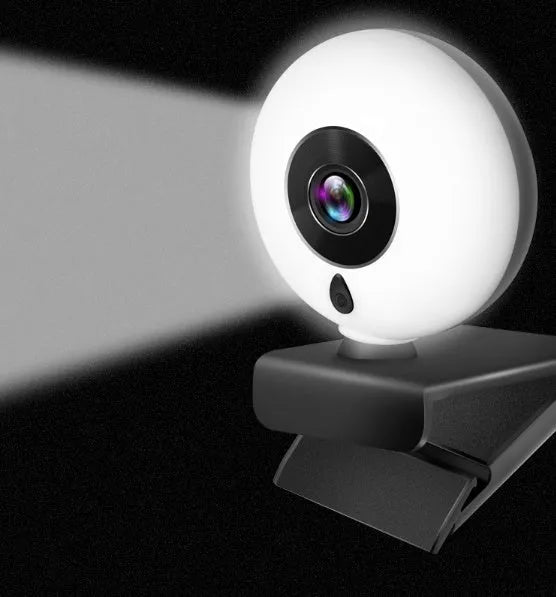 Black 2K drive-free USB webcam with 12mm focal length for PC live streaming and video conferencing