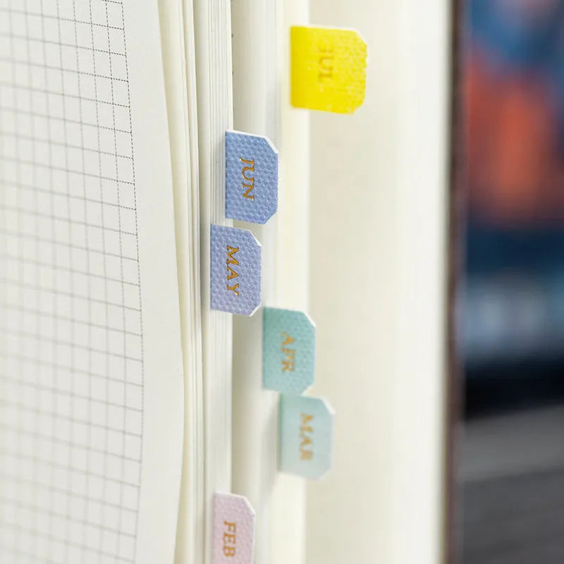 Ten sheets of gradient Morandi Groceries Symphony label stickers in bookmark shape, 88mm by 110mm.