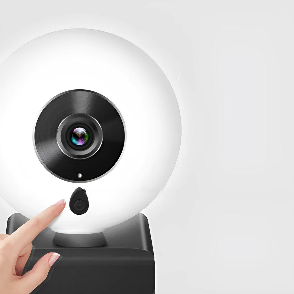 Black 2K drive-free USB webcam with 12mm focal length for PC live streaming and video conferencing