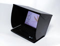 Black laptop sun hood for 15-inch MacBook and notebooks, foldable PU and velvet screen shade