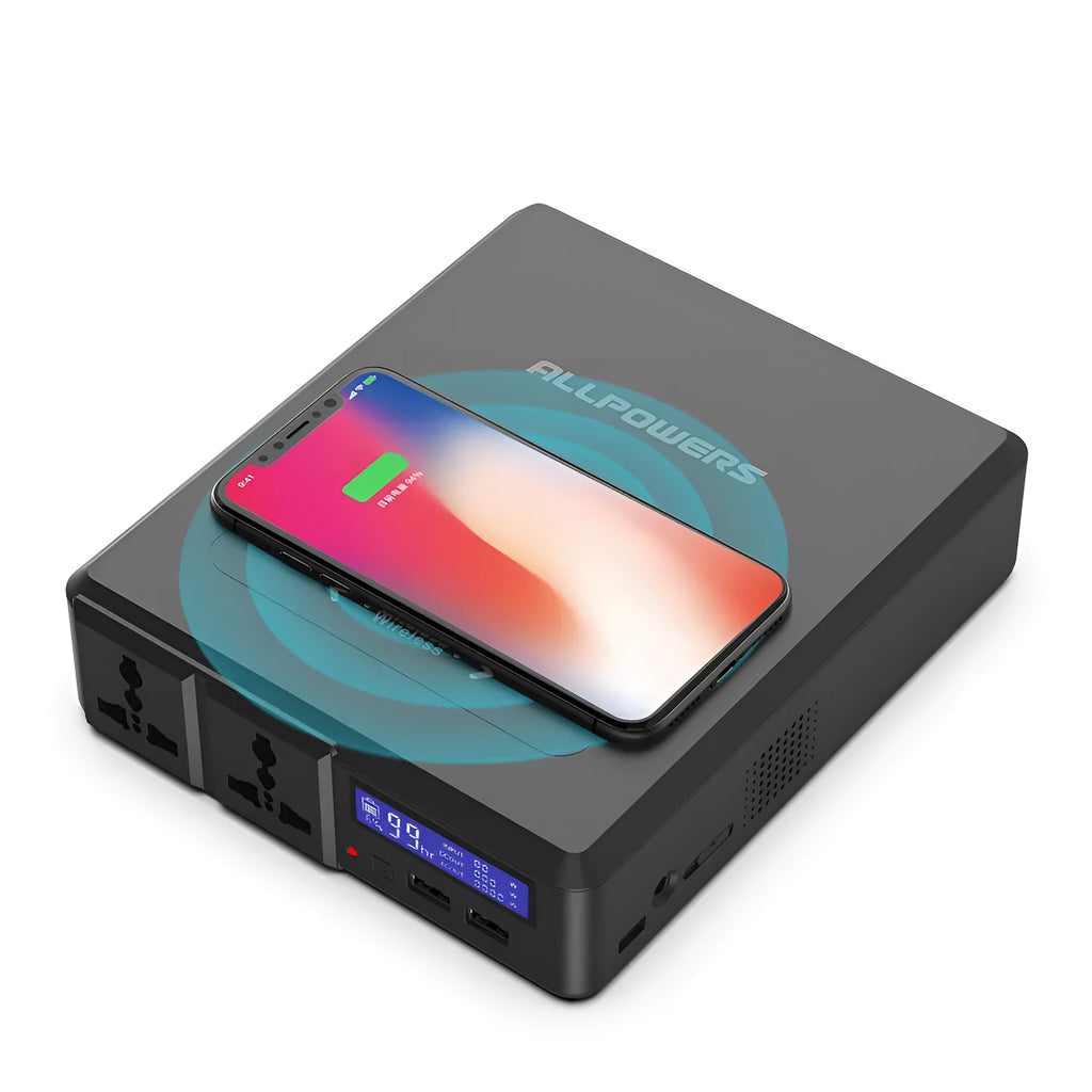 Black notebook power bank 220V 41600mAh portable energy storage 170x200x50mm CE certified