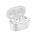A6 TWS wireless Bluetooth earbuds in black and white colours with charging case