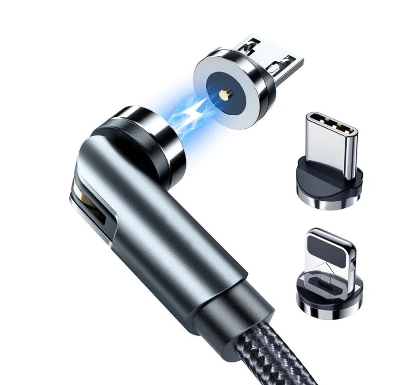 Essager 360-degree rotating magnetic charging cable with aluminium alloy connectors and nylon braid