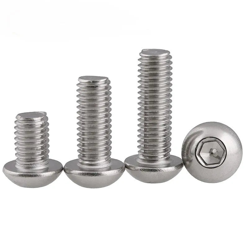M3 round head hexagon socket screws and 230pcs nuts in 304 stainless steel, 4-20mm lengths