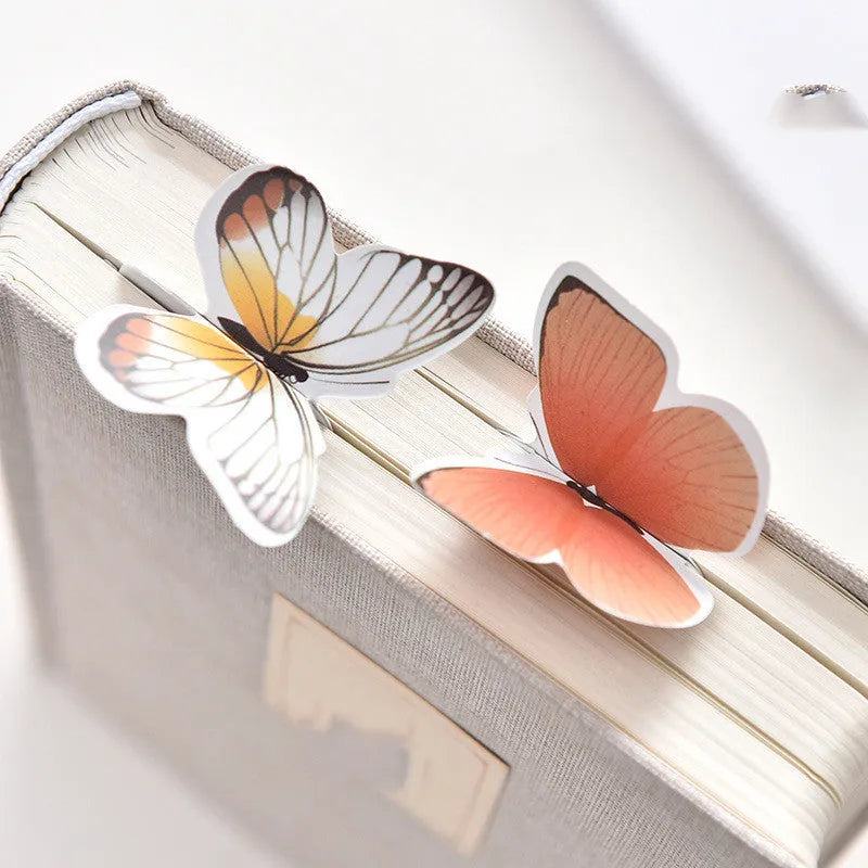 Colourful butterfly-shaped paper bookmark with Japanese and Korean stationery style.