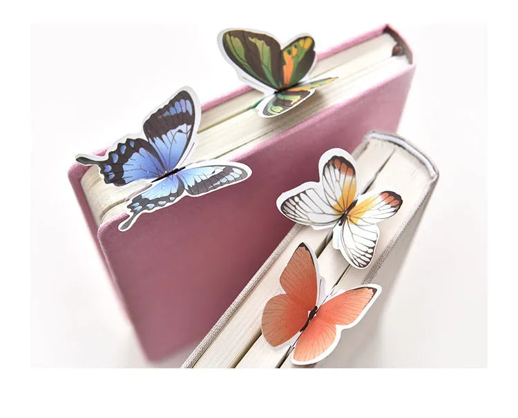 Colourful butterfly-shaped paper bookmark with Japanese and Korean stationery style.
