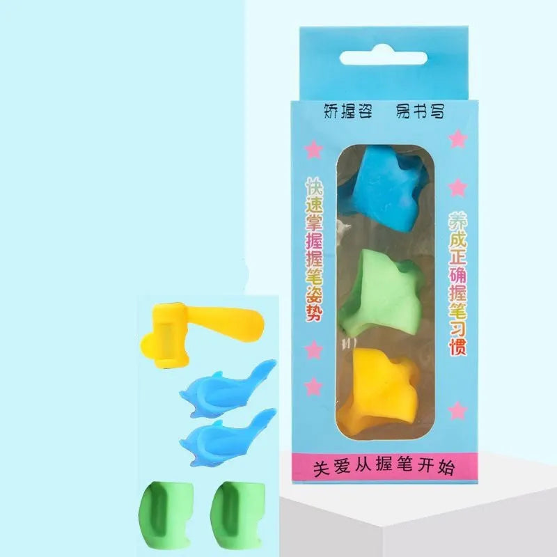 Children's pen holder orthosis with writing corrector in multiple set configurations