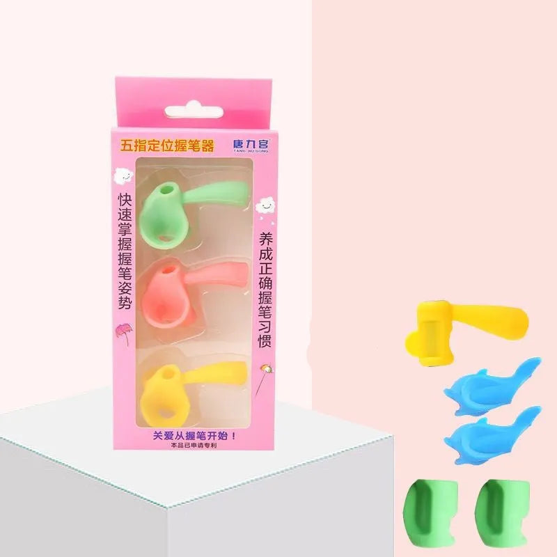 Children's pen holder orthosis with writing corrector in multiple set configurations