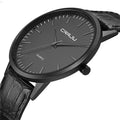 Casual men's and women's quartz watch with alloy case and mesh strap, black dial, 30m water resistance