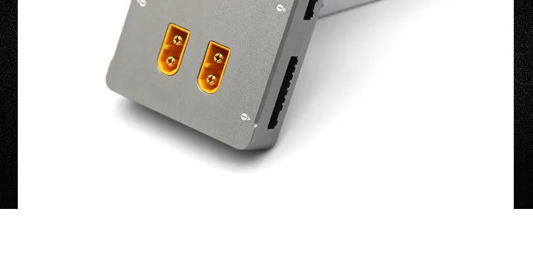 Grey Astor parallel charging board for RC vehicle batteries with multiple connection points