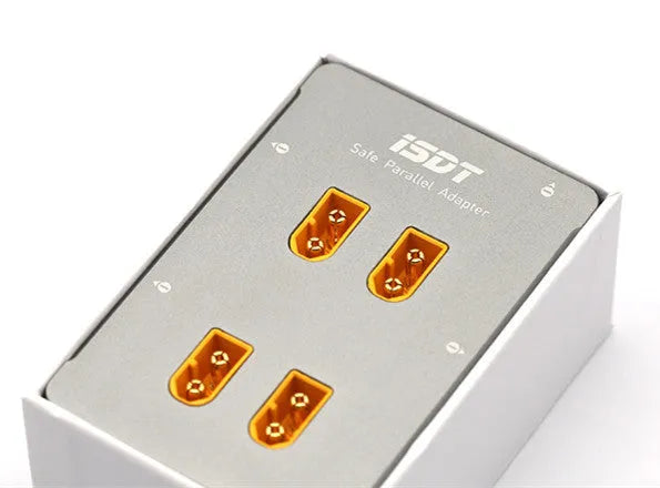 Grey Astor parallel charging board for RC vehicle batteries with multiple connection points