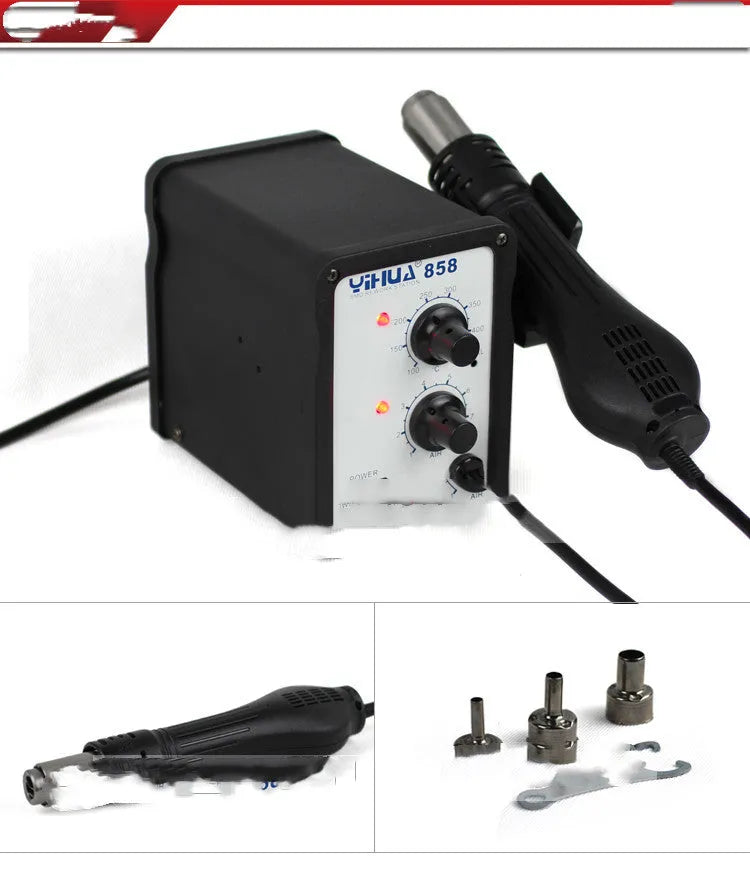 Advanced fan type hot air desoldering station with stainless steel nozzle and ferroalloy shell 700W