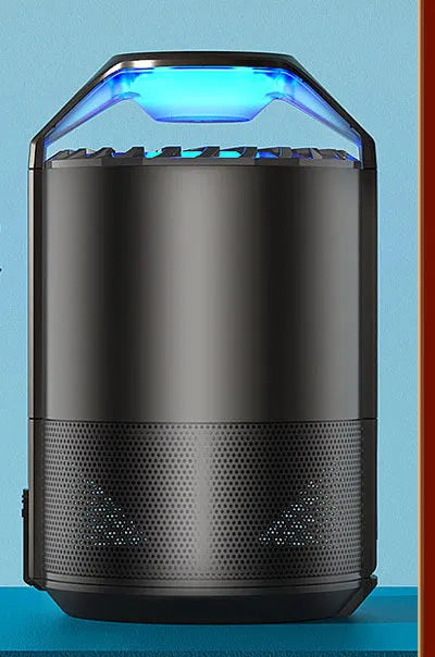 Black photocatalyst mosquito killer lamp with UV light, USB cable, dimensions 130x140x223mm
