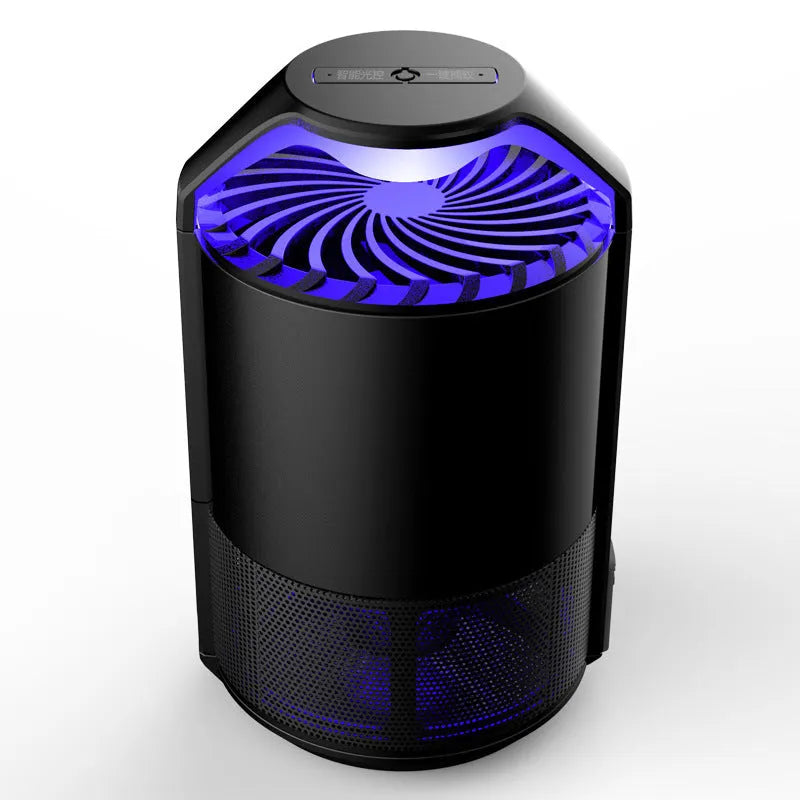 Black photocatalyst mosquito killer lamp with UV light, USB cable, dimensions 130x140x223mm