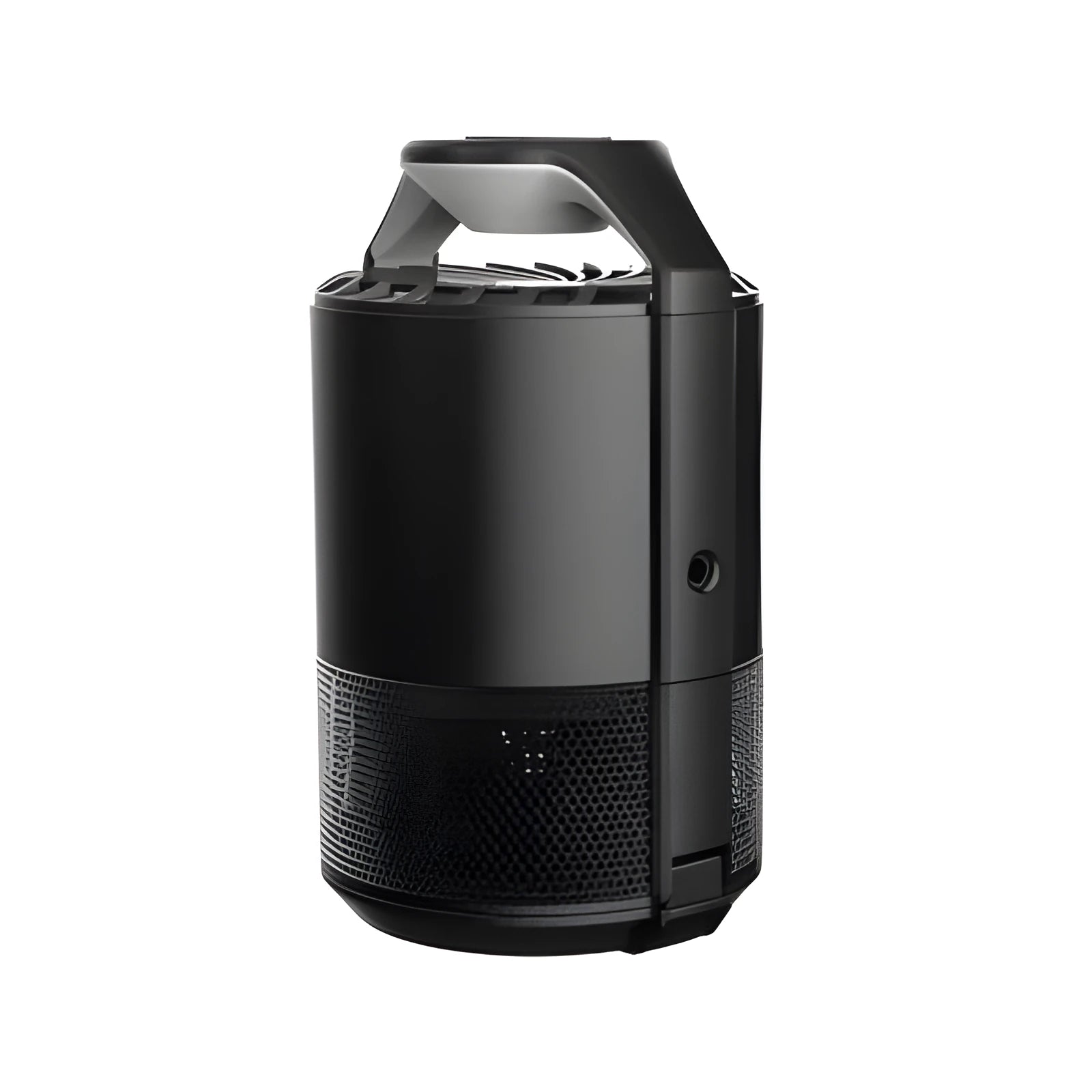 Black photocatalyst mosquito killer lamp with UV light, USB cable, dimensions 130x140x223mm