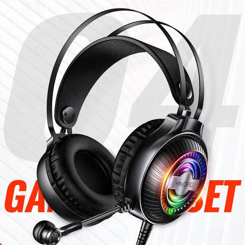 Black wired computer headset with microphone, protein earmuffs, and 3.5mm plug