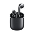 Bilateral in-ear Bluetooth headset in black or white with 10 metre range and stereo sound