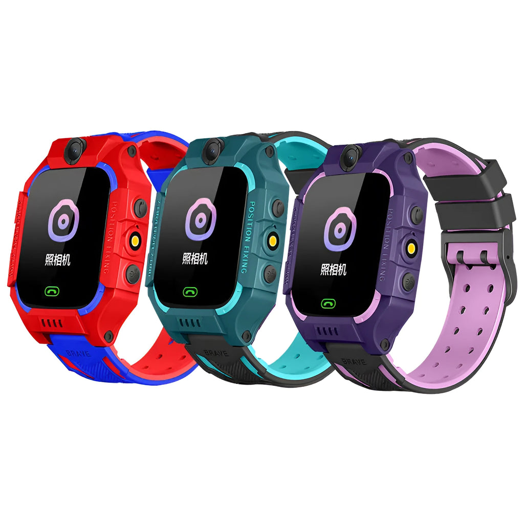 Z6 Q19 children's smart phone watch showing 1.44-inch touch screen on lightweight acrylic case