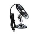 Black portable USB digital microscope with 1000x magnification, 0.3MP HD resolution and eight LED lights