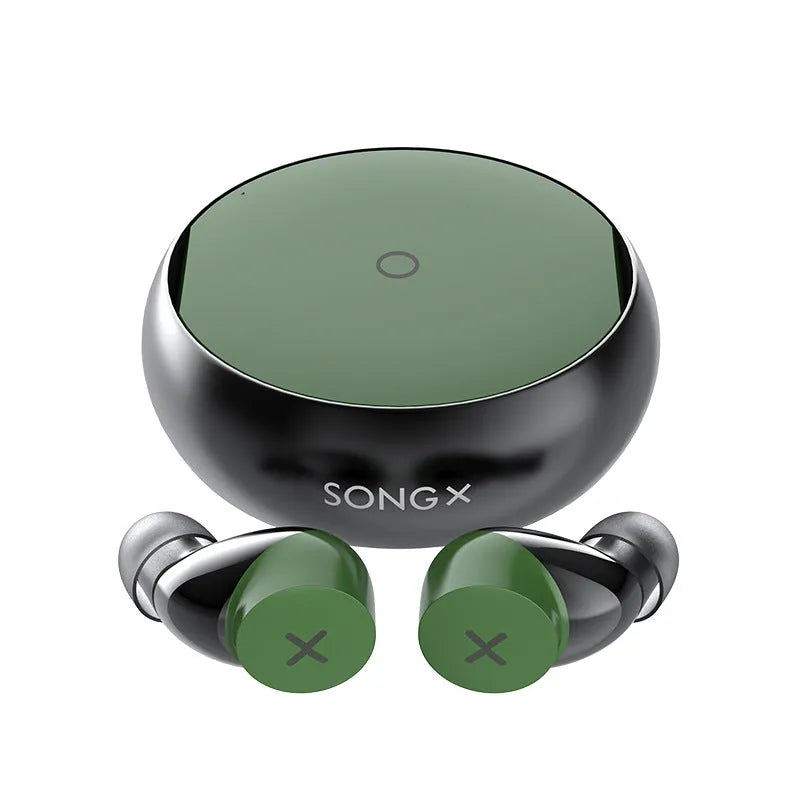 True wireless earbuds with star loop design, noise cancelling, waterproof, compact Bluetooth headphones in black