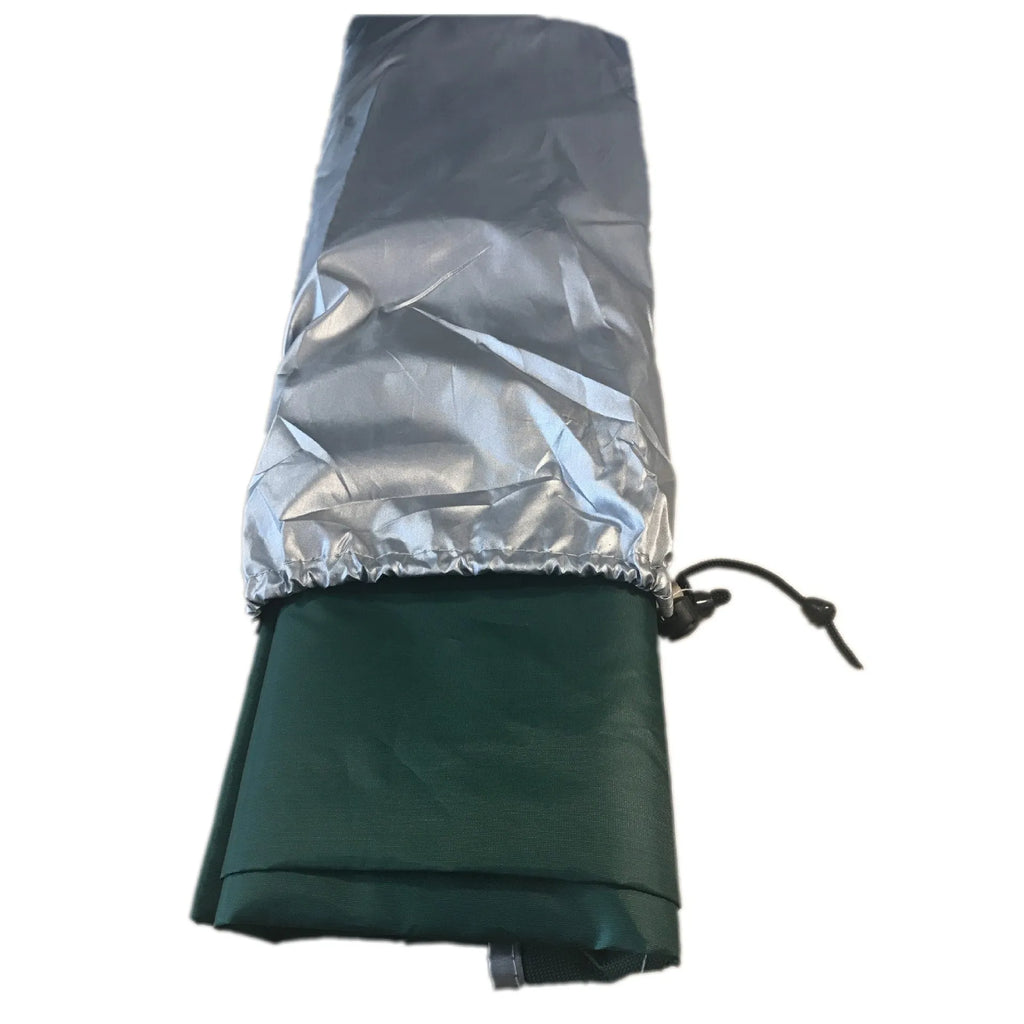 Green car side awning, 2.8m x 1.8m, 1.2kg, with aluminium pole frame and double tent structure