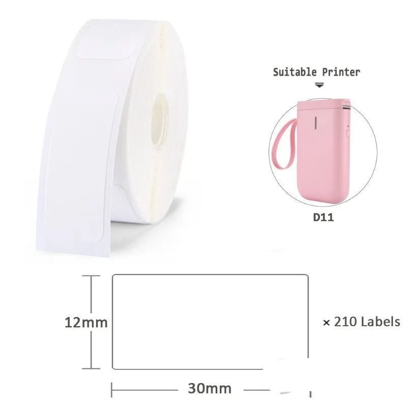 Niimbot D11 label printer paper roll in white 12x40mm size for price labels