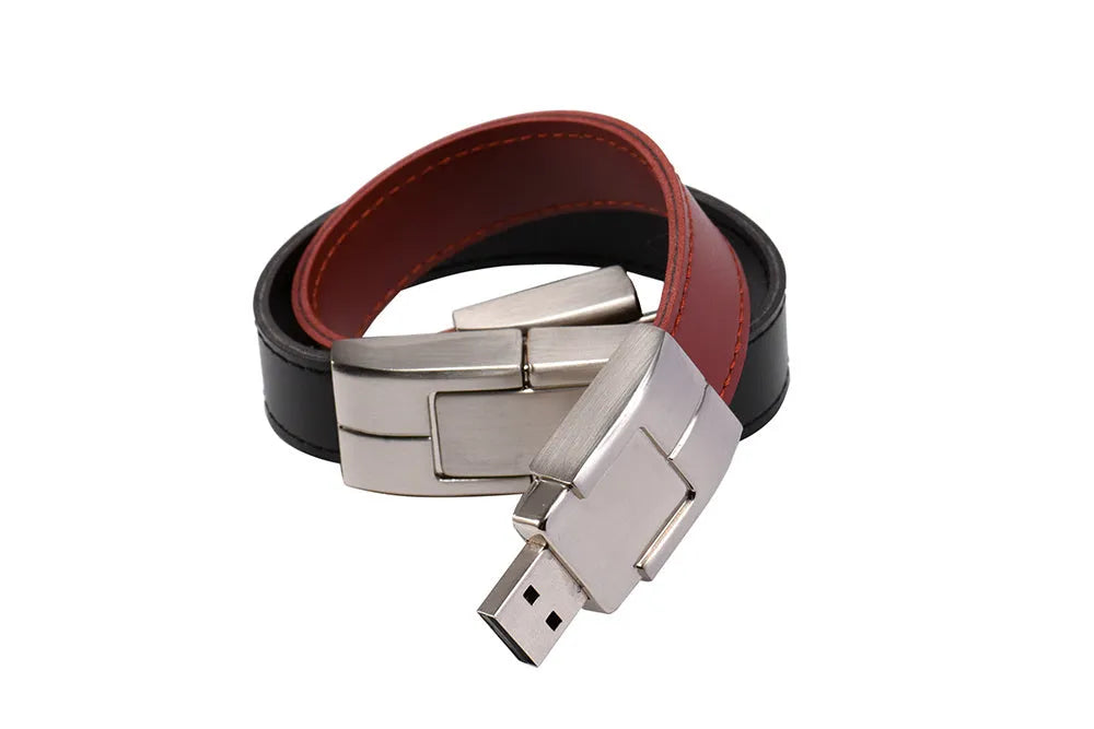 Leather case USB flash drive with custom LOGO, black finish, USB 2.0, 4GB to 128GB capacity