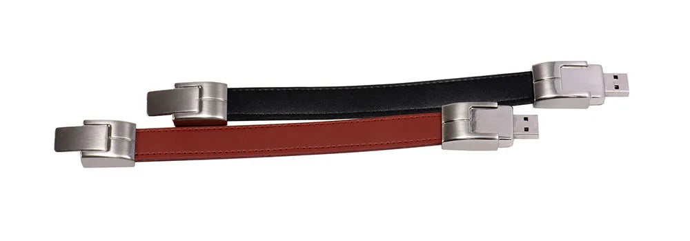 Leather case USB flash drive with custom LOGO, black finish, USB 2.0, 4GB to 128GB capacity