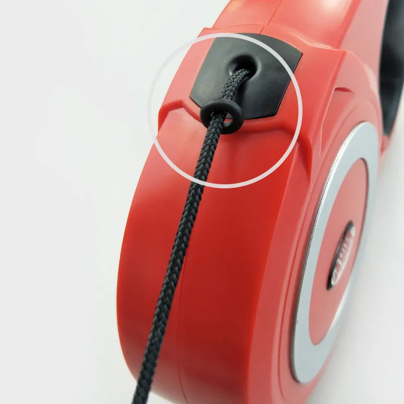 Retractable dog leash for large dogs ABS housing 5m flat belt black