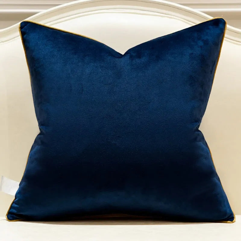 Plush embroidered throw pillow for modern light luxury sofa in 45x45cm size with decorative pattern