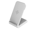 Black three-in-one wireless fast charging bracket holding an iPhone and an Apple Watch