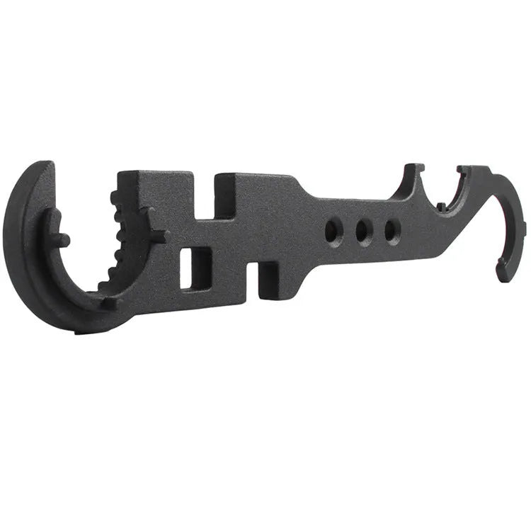 Black all-steel multi-function combination wrench for AR-15 and M4 firearm maintenance.